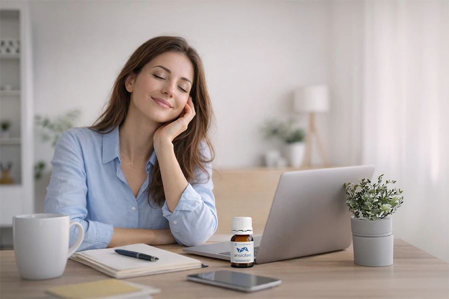 Donna a lavoro rilassata